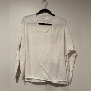 Frank & Eileen Shirt Womens Small White Tee Lab V Neck Dolman Sleeve Top Capsule